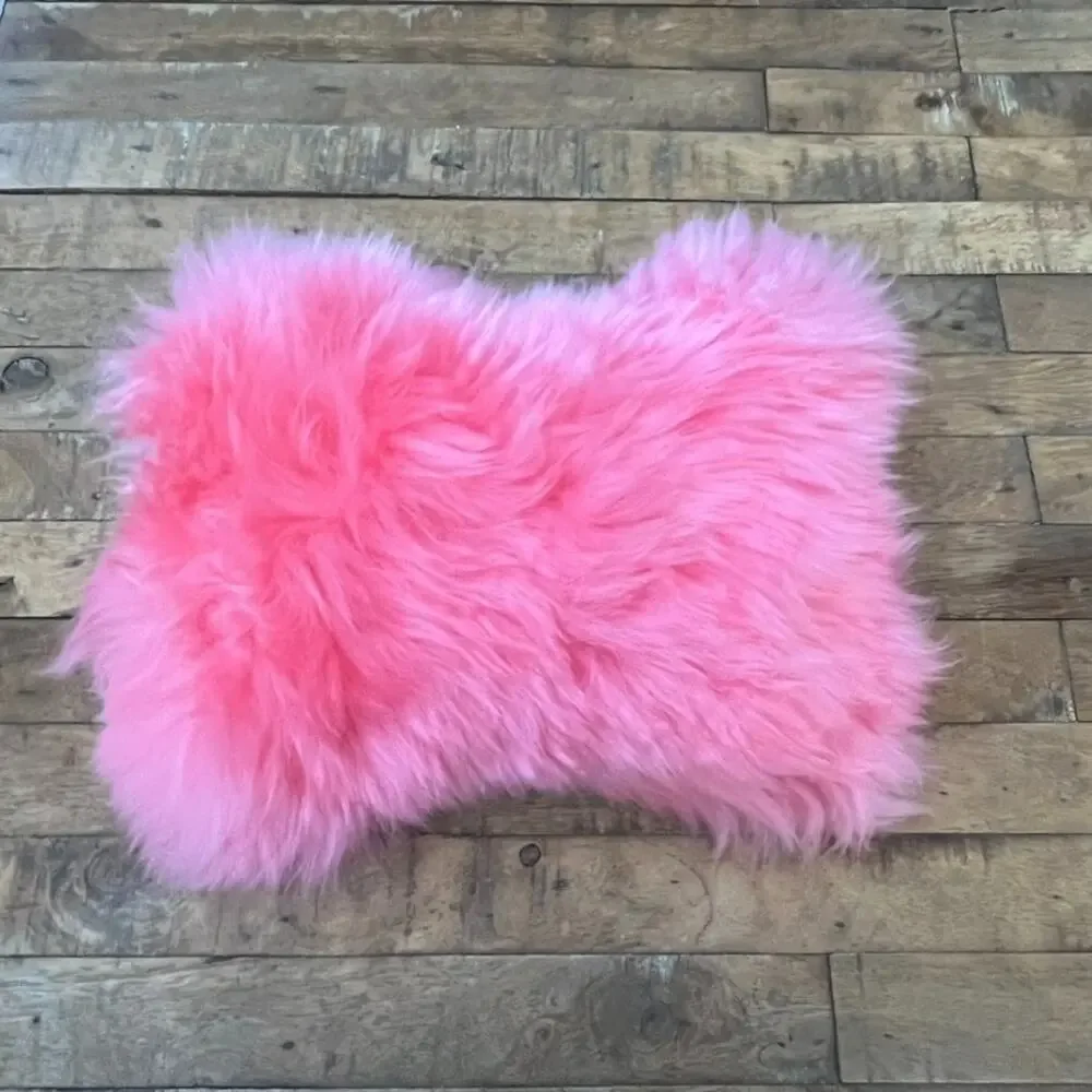 Vibrant Pink Shaggy Fur Decorative Throw Pillow